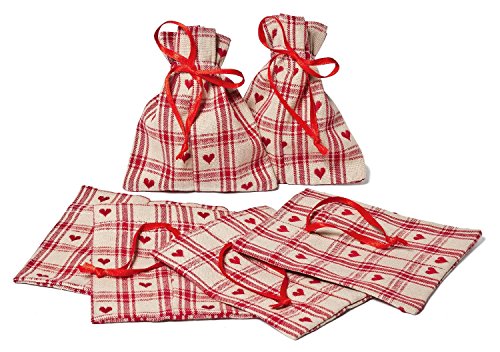 Sachets en jute VBS « Carreaux champêtres », 6 pc.