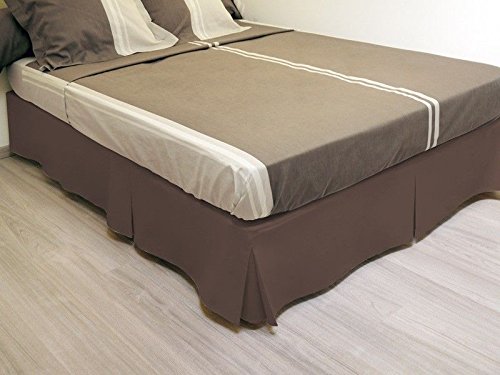 Cache sommier plateau 3 plis 140x190 cm chocolat