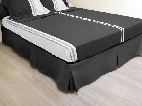 Cache sommier plateau 3 plis 140x190 cm noir