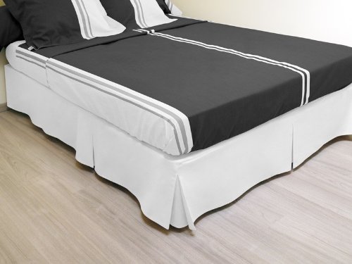 Cache sommier plateau 3 plis 140x190 cm blanc