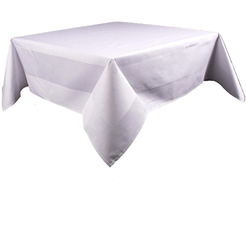 Hans-Textil-Shop Nappe de table rectangulaire damassé, uni blanc, 100% coton, de nombreuses tailles, facile d'entretien, lavable à 95 °, à bord atlas, plein zwirn, Damassé, blanc, 130x130 cm code EAN B00AQS45B6 