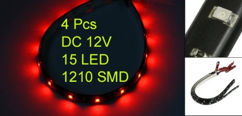 4 X Bande Eclairage Flexible Lampe 12V 15 LEDs ...