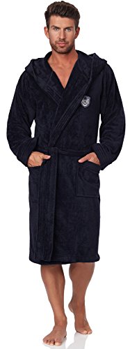 Peignoir homme avec capuche ivo (bleu foncé, m)