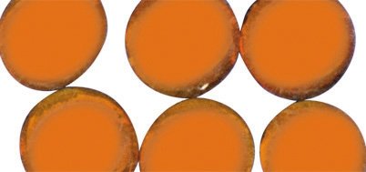 Pierre ronde - Orange - Ø 1 cm - Transparente -...