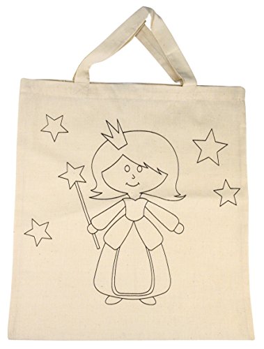 Sac - Princesse - 38 x 42 cm, beige - 100 % cot...