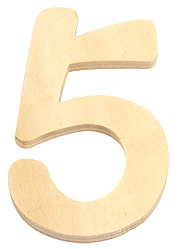 Chiffre 5 - Bois - 6 cm - Rayher