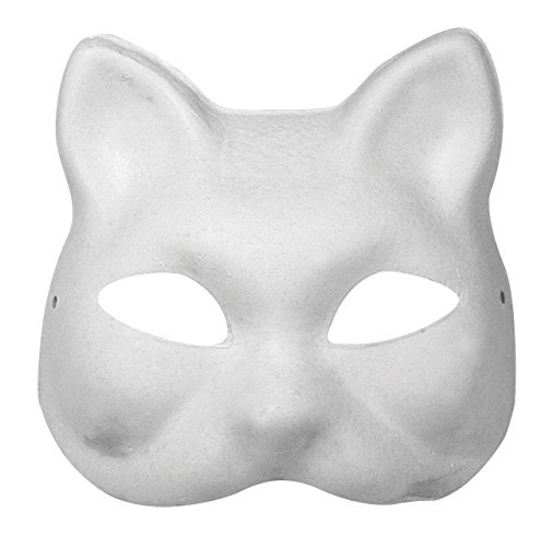 Masque - Chat - 18 x 17 cm - Avec élastique - R...