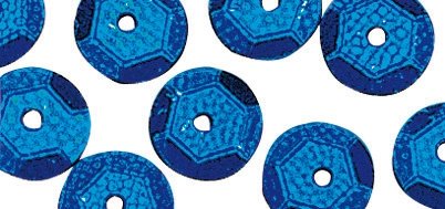 Sequins - Bleu foncé - Ø 6 mm - Bombés - boîte ...