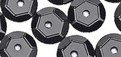 Sequins - Noir - Ø 6 mm - Bombés - boîte 6 g - ...