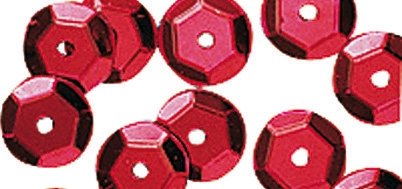 Sequins - Rouge - Ø 6 mm - Bombés - boîte 6 g -...