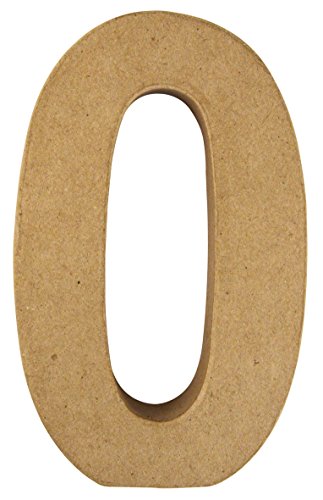 Chiffre 0 - Papier mâché - 15 x 9,4 x 3 cm - Ra...