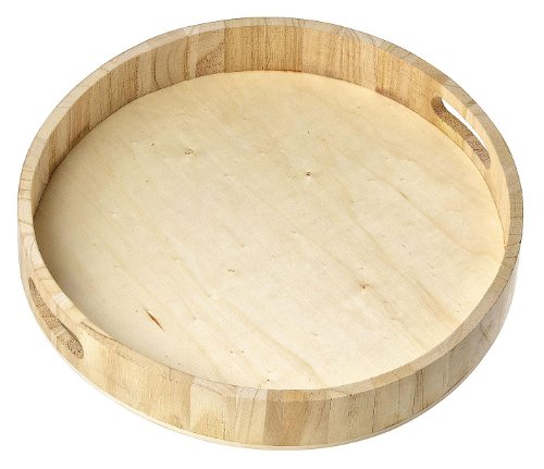 Plateau rond VBS, bois brut