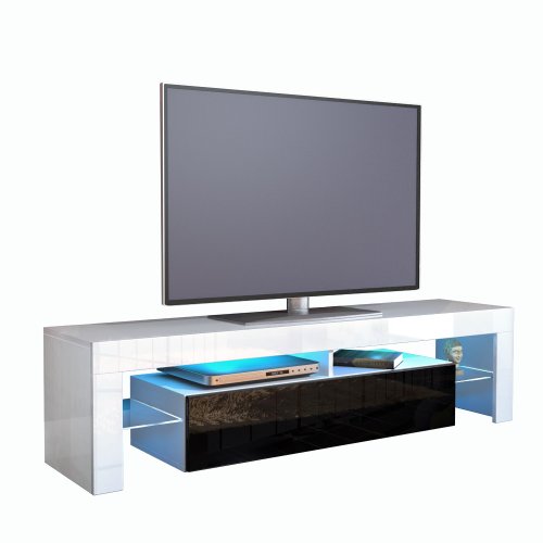 Meuble TV bas armoire basse Lima en Blanc mat /...