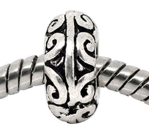 HOUSWEETY 10 Perles Bloqueur Relief Motif avec ...