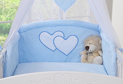 Tour de lit bébé - 120*60 ou 140*70 - bleu à co...