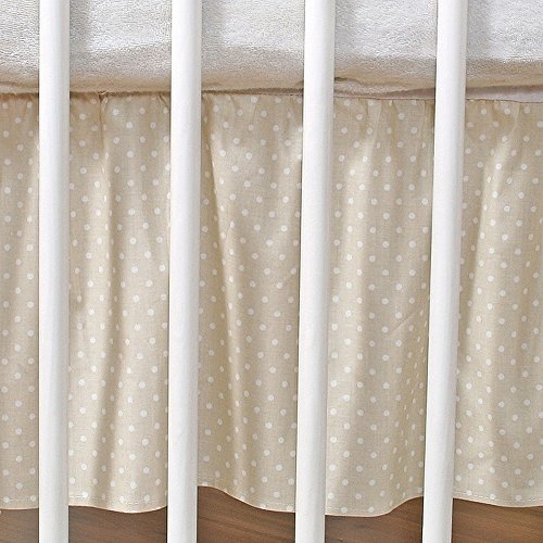 Cache Sommier pour lit 120x60 - beige à pois