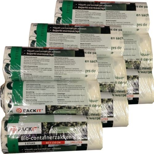 Pack-it PackIt Bio sacs poubelle 9 x 3 Sac Ã ¡140L (Sac poubelle/Sac pour déchets 88 x 130 cm) code EAN B00FJYNXE2 