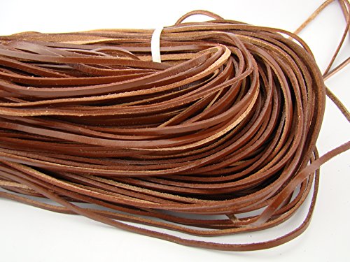 Cordon de cuir brun 5 m largeur 3 mm-épaisseur ...