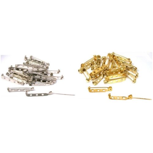 FindingKing Nickel & dos de broches Plaqué or b...