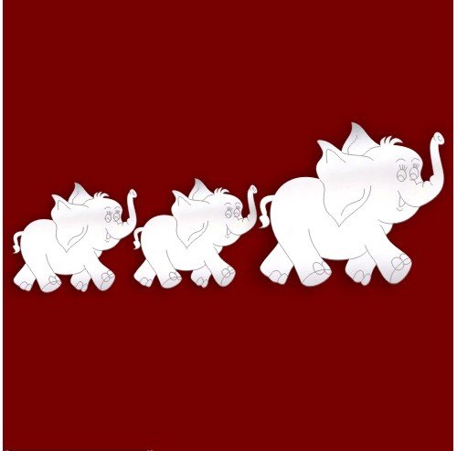 Lot de 3 miroirs gravé Motif famille d'éléphant...