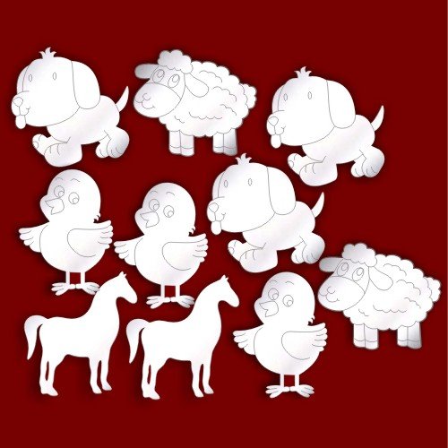 Ensemble de 10 miroirs gravé sur le thème de la...