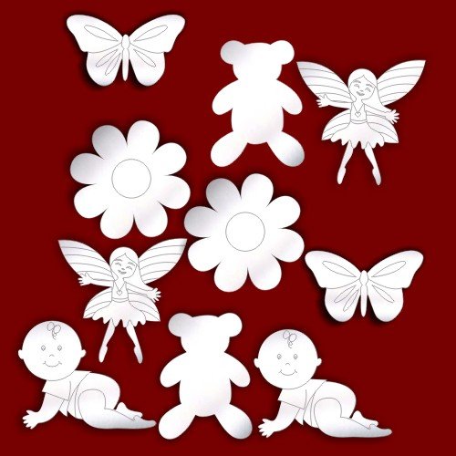 Motif gravé Ensemble de 10 miroirs pour décorat...