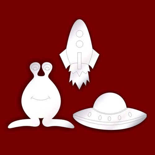 Ensemble de 3 Place gravé thème miroirs pour dé...