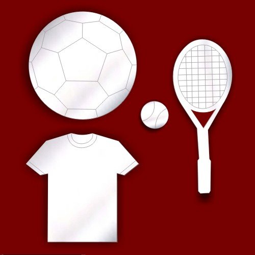 Lot de 3 miroirs sport gravé pour chambre de ga...