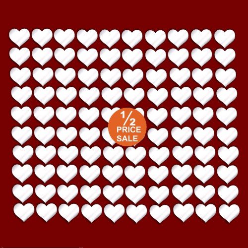 Lot de 100 pièces en forme de cœur en acrylique...