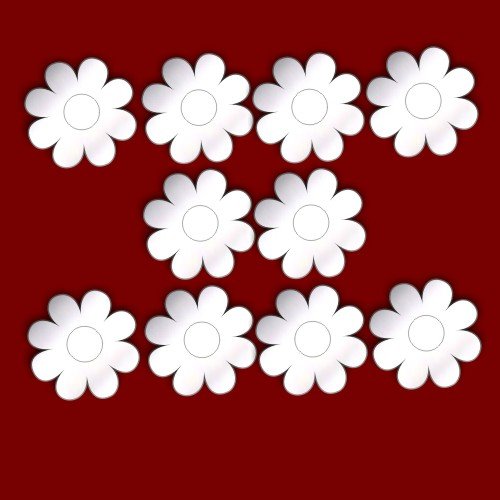 Lot de 10 pièces miroirs (de fleurs en acryliqu...