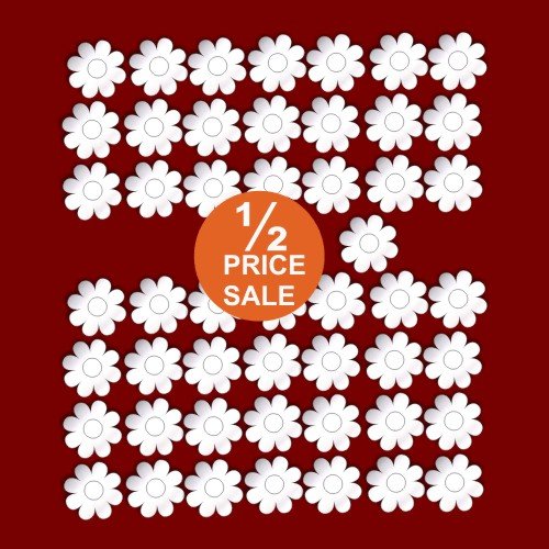 Lot de 50 fleurs de miroirs acrylique 2,5 cm (c...