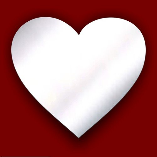 Miroir acrylique en forme de cœur 5 cm