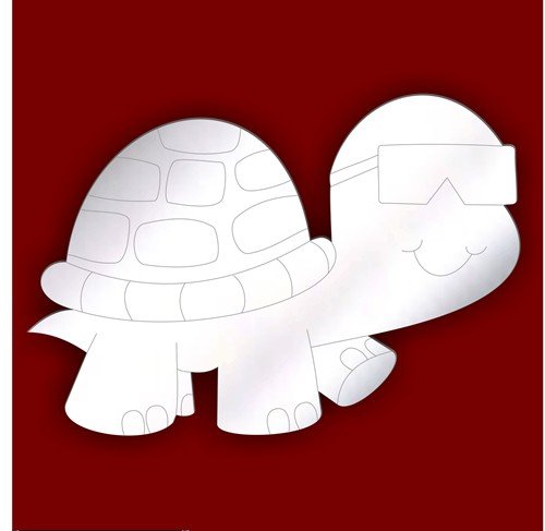 Miroir acrylique-tortue - 5 cm