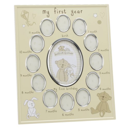 Button Corner Aluminium Baby Photo Frame - My F...