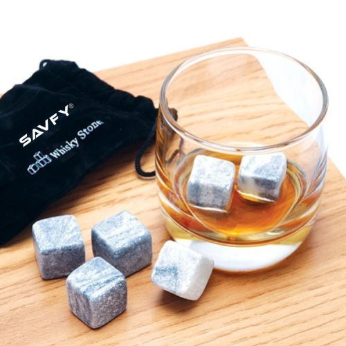 SAVFY Lot de 9 pierres à whisky / whisky rocks pierres / glaçons stéatite / glacons en pierre / vodka gin / spiritueux vins liqueurs vin bev refroidisseurs avec sac code EAN B00ITNGI5Q 