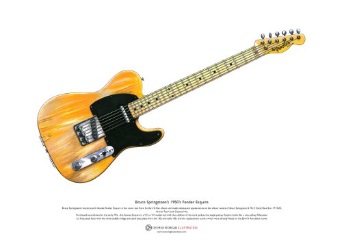 Fender Esquire ART POSTER des années 1950 taill...