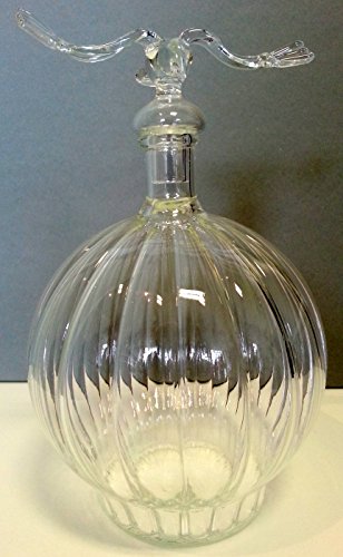 Oberstdorfer Glashütte Flacon en verre rondeforme ancienne, carafe, flacon rainures l'optique à oiseau en verre avec bouchon décoratif extraordinairement orne le flacon en verre élégant Oberstdorfer Glashütte capacité 0,45 l code EAN B00J4NJV5Y 