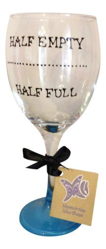 Memories-Like-These UK Fantaisie 'moitié vide Demi Full' 340 ml Verre à vin peint à la main Memories-like-these Verre à vin Inscription UK code EAN B00JRUSOIE 