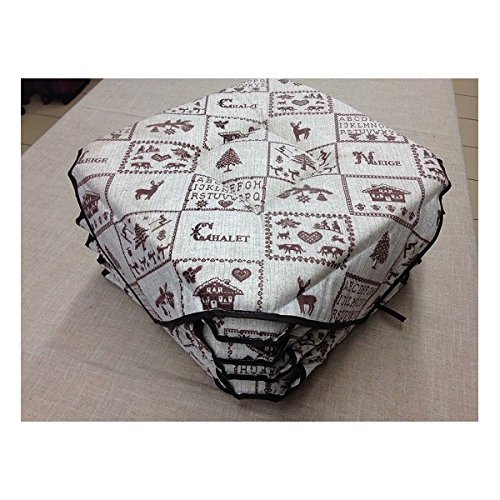 Lot de 6 Galettes de chaise Montagne Blanc/Marron