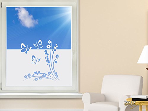 graz-design Fenêtre autocollant film pour autocollant pour fenêtre fleur papillon (Größe=80x57cm) code EAN B00KX0RD2A 