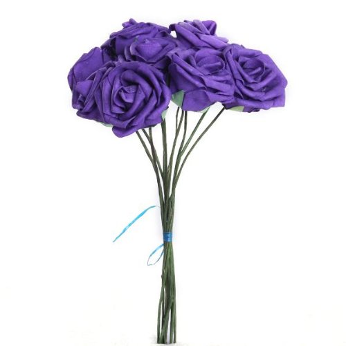 Bouquet 10pcs Fleur Artificiel Rose en Mousse V...