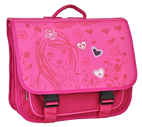 CMT Cartable scolaire Fille 39cm -Idéal pour l'école primaire - 2 poches à l'avant, 2 compartiments, fond renforcé, dos et bretelles matelassées code EAN B00MK9O0XW 