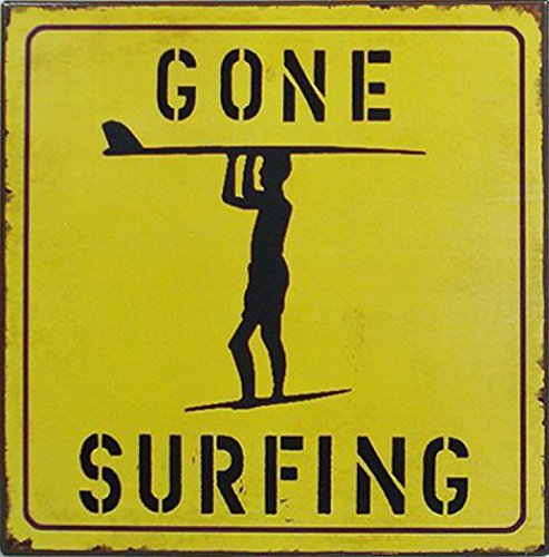 Surf Poster Plaque En Métal - Gone Surfing (24 ...