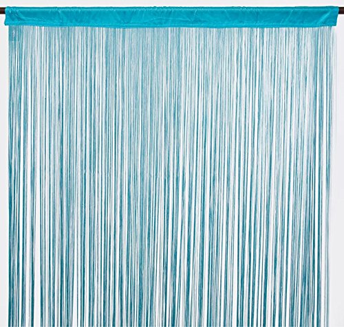 Rideau à Fils Filou (90x200cm) Bleu - Polyester