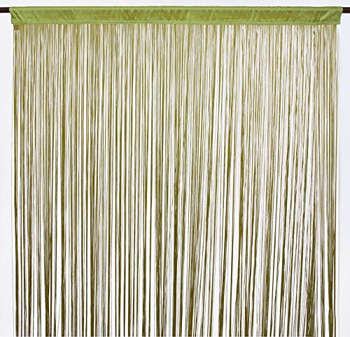 Rideau Filou à Fils (90x200cm) Vert - Polyester