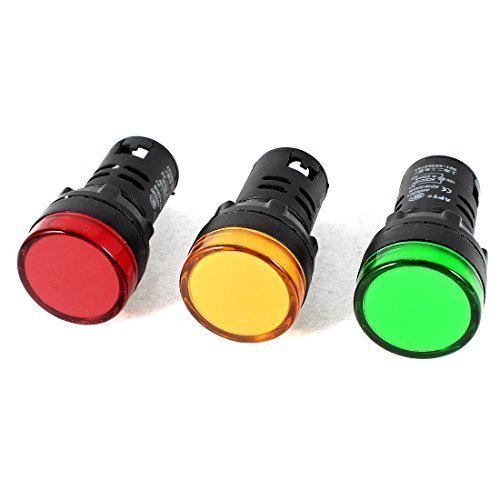 3 LED Vert Jaune Rouge Pilot-Panneau indicateur...