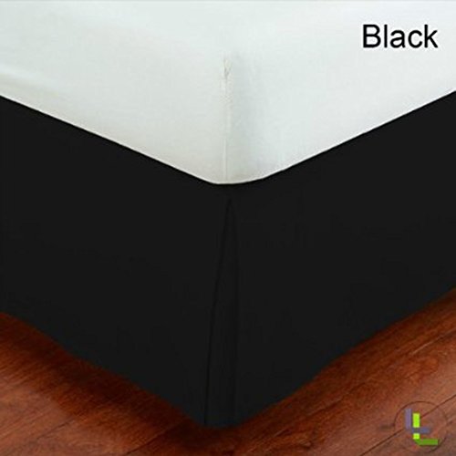 1pcs box jupe plissée de lit(noir plein , uk super king size 180x200 cm - (6 ft x 6ft 6in) , drop length 28cm) 100% coton égyptien haute qualité 300 le fil compter B00P5KL7QG Scala