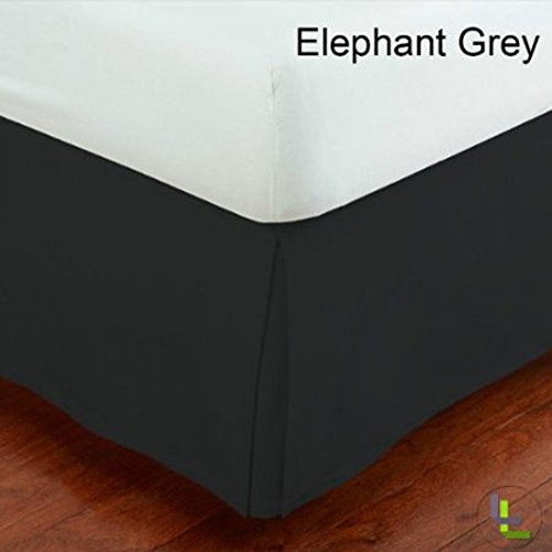 1pcs box jupe plissée de lit(elephant solide gris , uk super king size 180x200 cm - (6 ft x 6ft 6in) , drop length 22cm) 100% coton égyptien haute qualité 300 le fil compter B00P5KMPTE Scala