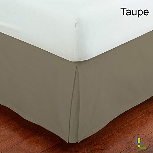 1pcs box jupe plissée de lit(taupe solide , uk super king size 180x200 cm - (6 ft x 6ft 6in) , drop length 41cm) 100% coton égyptien haute qualité 400 le fil compter B00P5LTA1E Scala