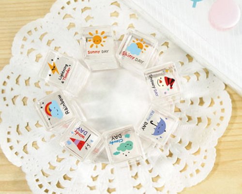 Ensemble de 8 Mini cristal Timbres Weather Them...